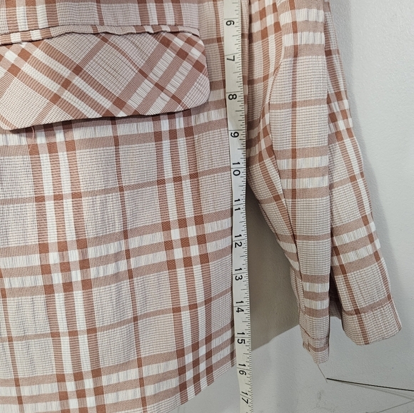 Jodifl Womens Pink Plaid Plus Size Blazer With Built In Shoulder Pads! - Picture 5 of 6